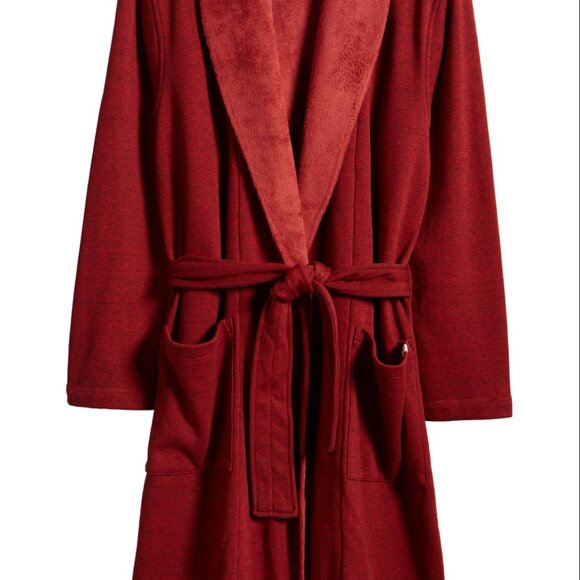 Ugg Robinson Men's Wrap Robe in Dark Cherry Heather - Picture 4 of 5